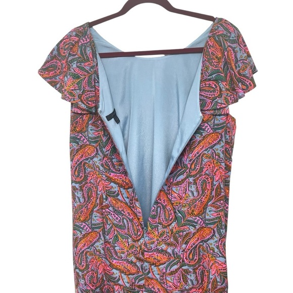 J. Crew Silk Paisley Flutter Sleeve Short Shift Dress Women’s 12 - Picture 8 of 10